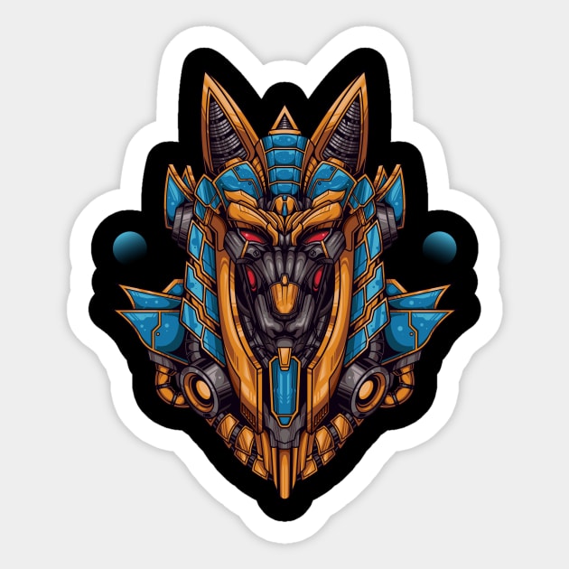 Cyber Anubis Sticker by tegaart